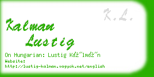 kalman lustig business card